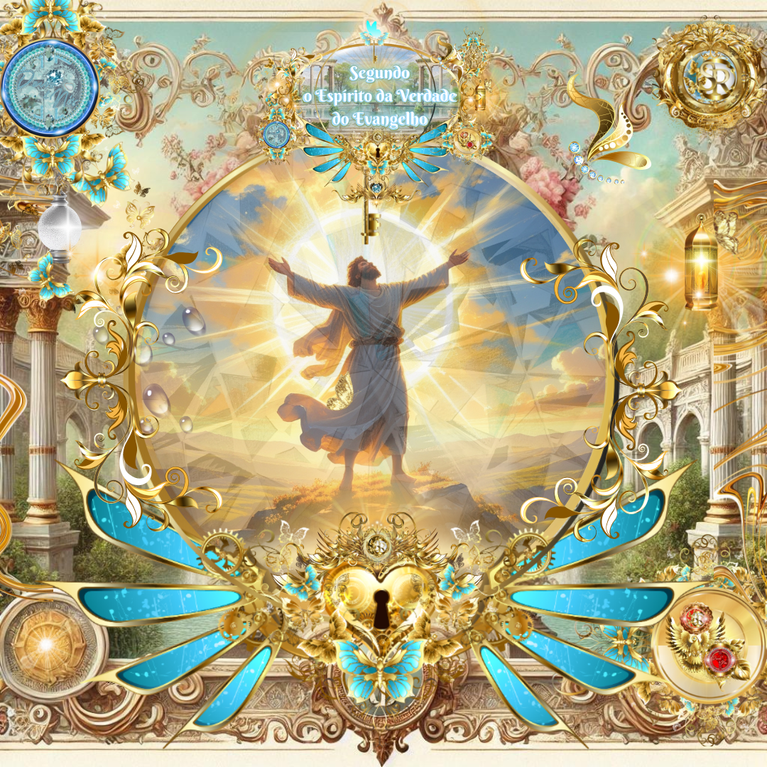 Imagem artística gloriosa de Jesus libertando-se de correntes, simbolizando a liberdade em Cristo segundo Gálatas 5:1, com elementos celestiais e a representação da Jerusalém do alto.