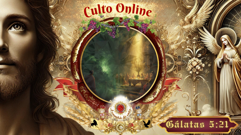Culto Online Igreja Deus e Nós — Estudo Bíblico Gálatas 5:21 sobre heresias e comunhão dos santos