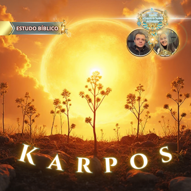 Nascer do sol resplandecente iluminando plantas que crescem em solo pedregoso, simbolizando Karpos – o fruto do Espírito em Gálatas 5:22, estudo bíblico da Deus e Nós Igreja Online.