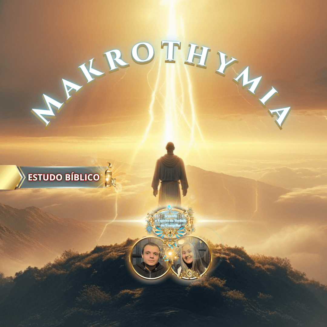 Imagem representando a virtude bíblica Makrothymia, uma figura diante de uma luz celestial intensa no alto de uma montanha, simbolizando o Fruto do Espírito em Gálatas 5:22, com destaque espiritual e atmosfera gloriosa.