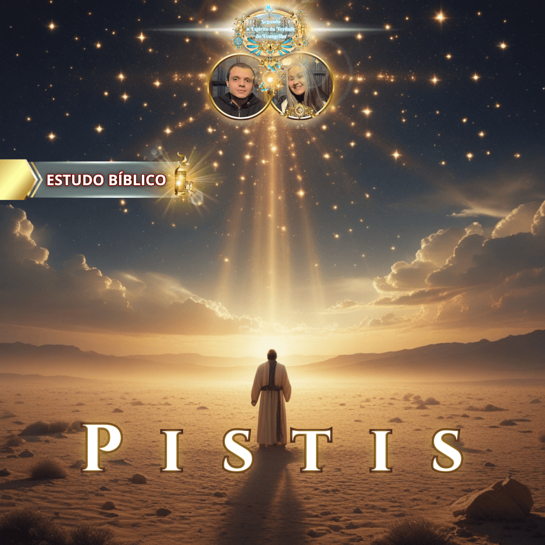 Imagem cristã mostrando um homem adorando diante de uma intensa luz divina em forma de cruz no deserto, representando ‘Pistis’, a fé como fruto do Espírito em Gálatas 5:22 — Deus e Nós Igreja Online.