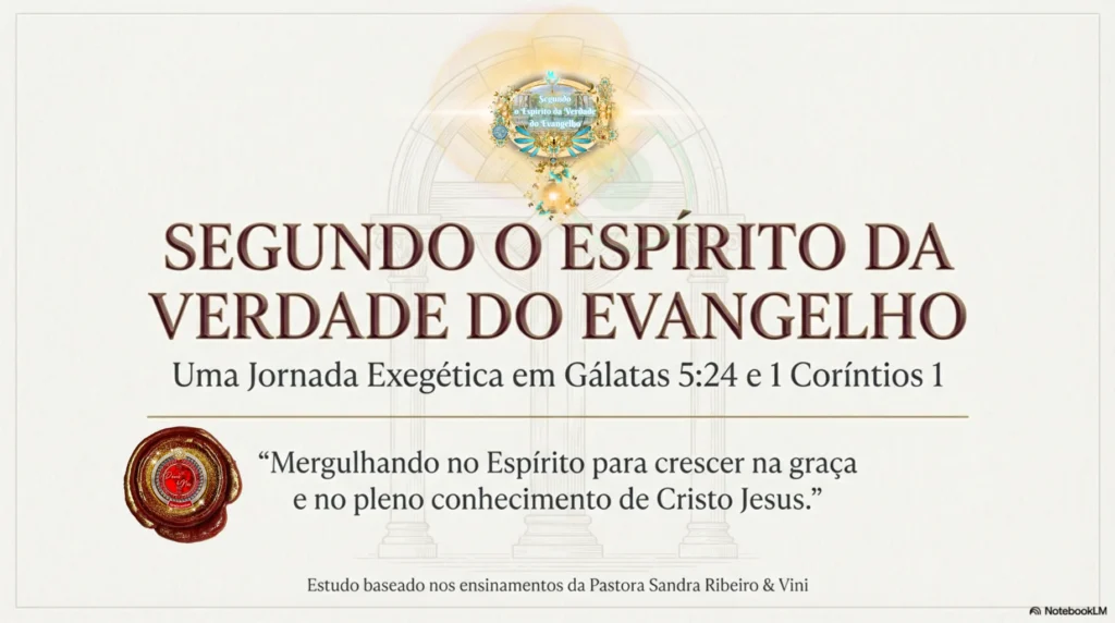 Cruz de Cristo iluminada com a palavra grega “σταυρός (Staurós)”, representando a mensagem da cruz, a redenção em Jesus Cristo e o estudo bíblico sobre Gálatas 5:24 na Deus e Nós Igreja Online.