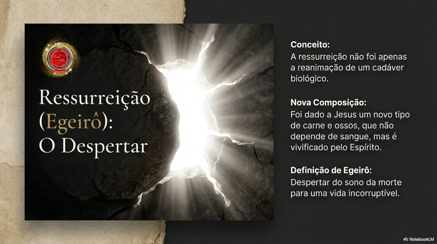 Mensagem cristã sobre a cruz de Cristo como o fim do medo, ensinada na Deus e Nós Igreja Online, baseada no sacrifício de Jesus e no poder da Stauróo