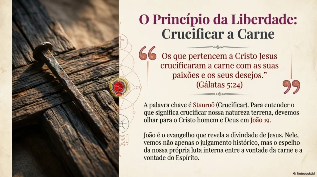 Crucificação de Cristo como fundamento do novo nascimento espiritual e da comunhão cristã, ensinada no Evangelho segundo a verdade bíblica.