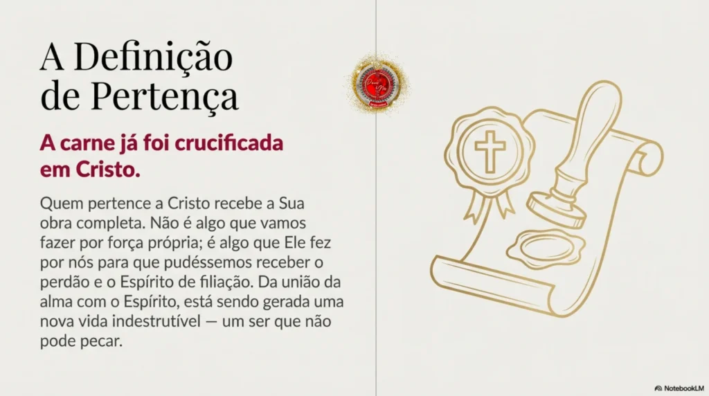 Crucificação da carne e vida nova em Cristo Jesus, estudo bíblico sobre nascer do Espírito segundo o Evangelho