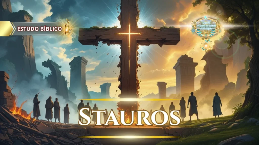 A cruz de Cristo erguida entre céu e terra simbolizando a obra da reconciliação, a destruição da inimizade e a salvação pelo Evangelho