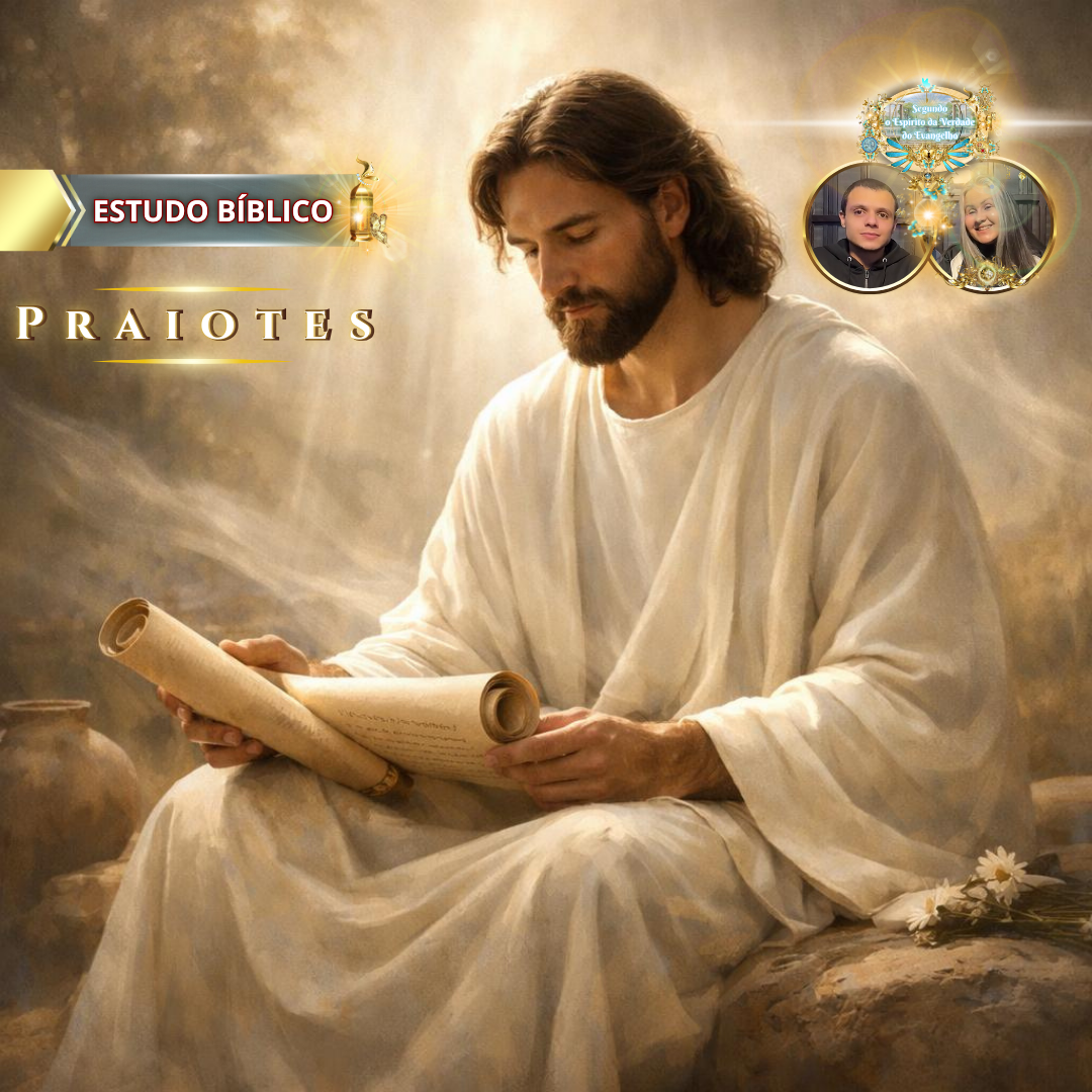 Jesus Cristo lendo as Escrituras em um momento de estudo bíblico, simbolizando ensino, sabedoria divina e crescimento espiritual guiado pela Palavra de Deus.