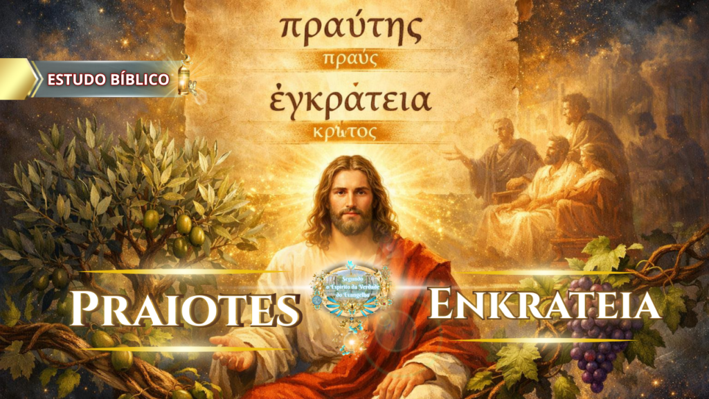 Estudo bíblico online sobre mansidão e domínio próprio como frutos do Espírito Santo, baseado em Gálatas 5:23, apresentado pela Deus e Nós Igreja Online.