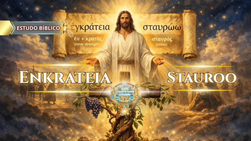 Estudo bíblico online sobre Enkrateia e Stauroō, domínio próprio e crucificação da carne segundo Gálatas 5:23, ministrado pela Deus e Nós Igreja Online.