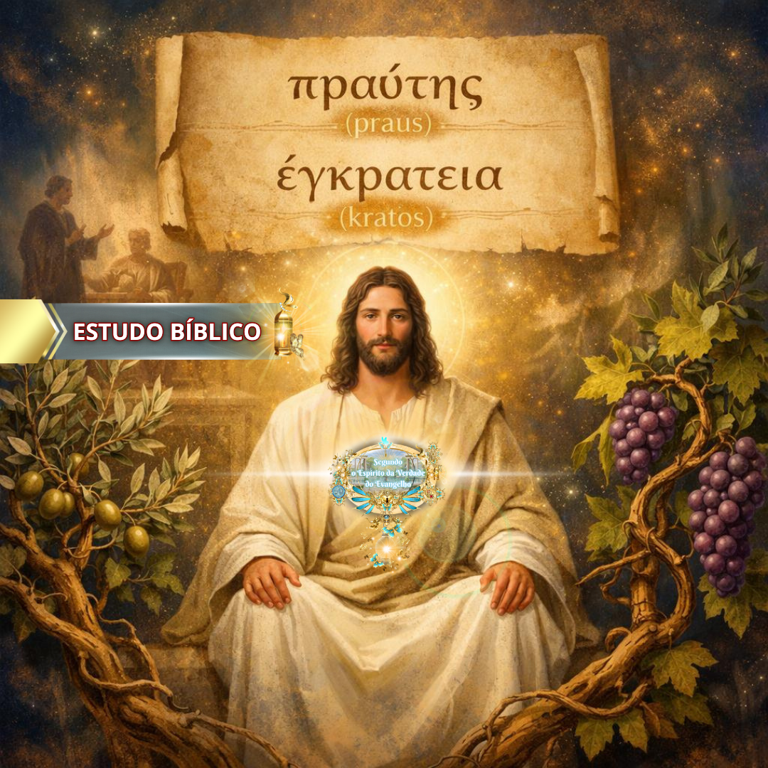 Estudo bíblico online sobre mansidão e domínio próprio como frutos do Espírito Santo, baseado em Gálatas 5:23, apresentado pela Deus e Nós Igreja Online.