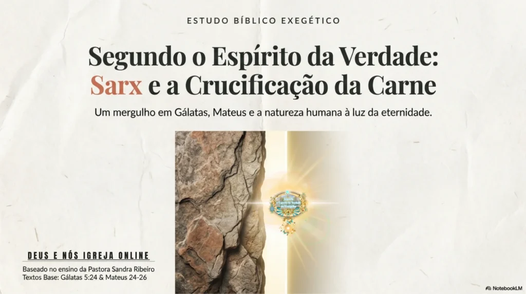 Estudo bíblico sobre Sarx e a crucificação da carne, revelando a natureza humana caída, a obra da cruz e a vitória do Espírito segundo o Evangelho de Cristo