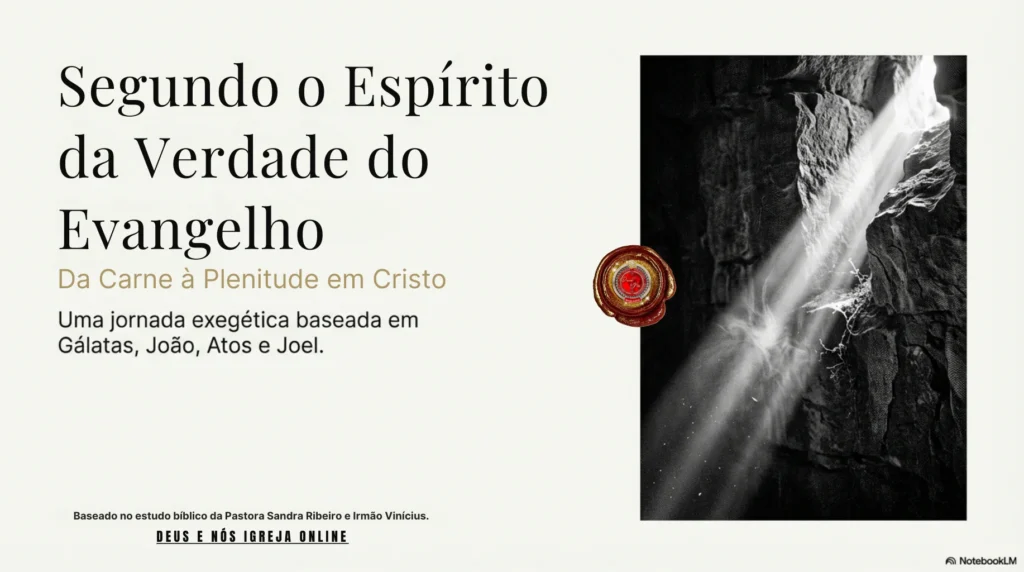 Da Carne à Plenitude em Cristo estudo bíblico sobre salvação, confissão Jesus é o Senhor, Santa Ceia e vida segundo o Espírito, Deus e Nós Igreja Online