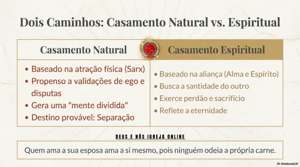 PDF estudo bíblico sobre a união entre Espírito e carne no matrimônio cristão, revelando a nova criatura, a cruz de Cristo, a santidade conjugal e a liderança servidora segundo o Evangelho – Deus e Nós Igreja Online