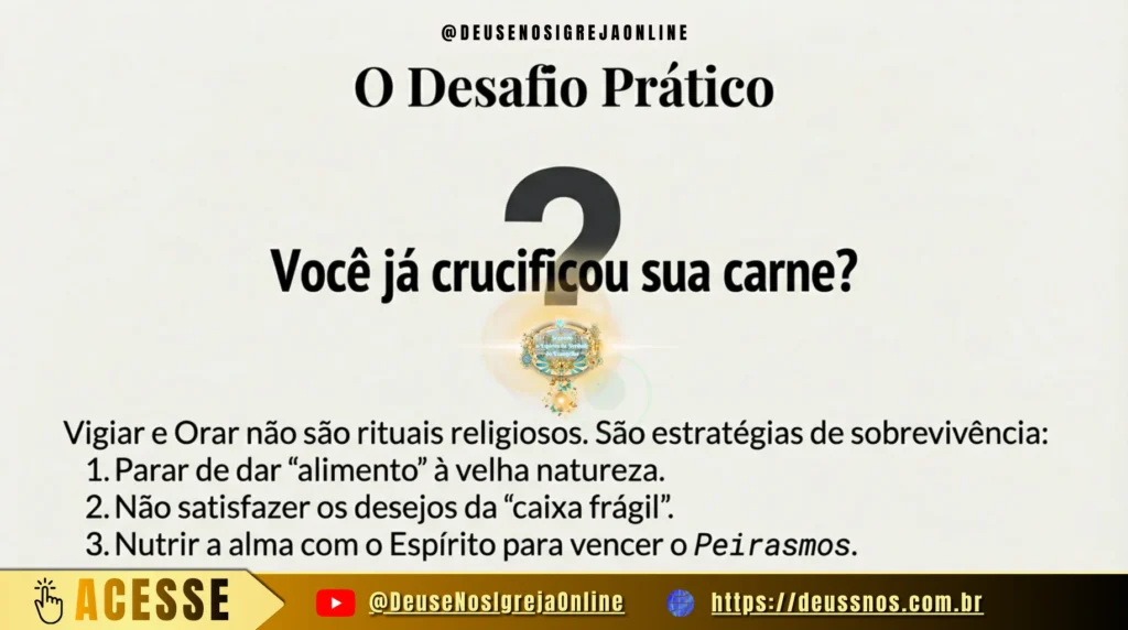 Estudo bíblico sobre Sarx e a crucificação da carne, revelando a natureza humana caída, a obra da cruz e a vitória do Espírito segundo o Evangelho de Cristo