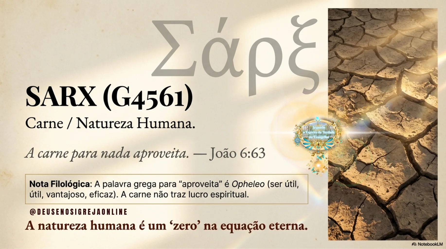 Rhema vs Logos estudo bíblico sobre a diferença entre palavra revelada e palavra escrita, alertando contra a religião sem o Espírito Santo, Deus e Nós Igreja Online