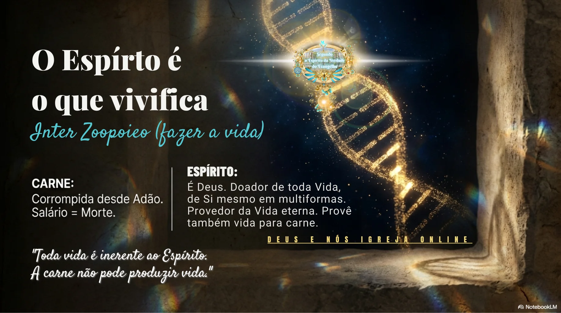 Rhema vs Logos estudo bíblico sobre a diferença entre palavra revelada e palavra escrita, alertando contra a religião sem o Espírito Santo, Deus e Nós Igreja Online