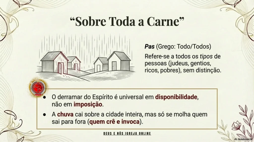 Da Carne à Plenitude em Cristo estudo bíblico sobre salvação, confissão Jesus é o Senhor, Santa Ceia e vida segundo o Espírito, Deus e Nós Igreja Online