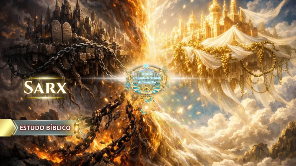 Estudo bíblico sobre sarx mostrando o contraste entre as duas alianças, escravidão da carne e liberdade espiritual no Senhor Jesus Cristo.