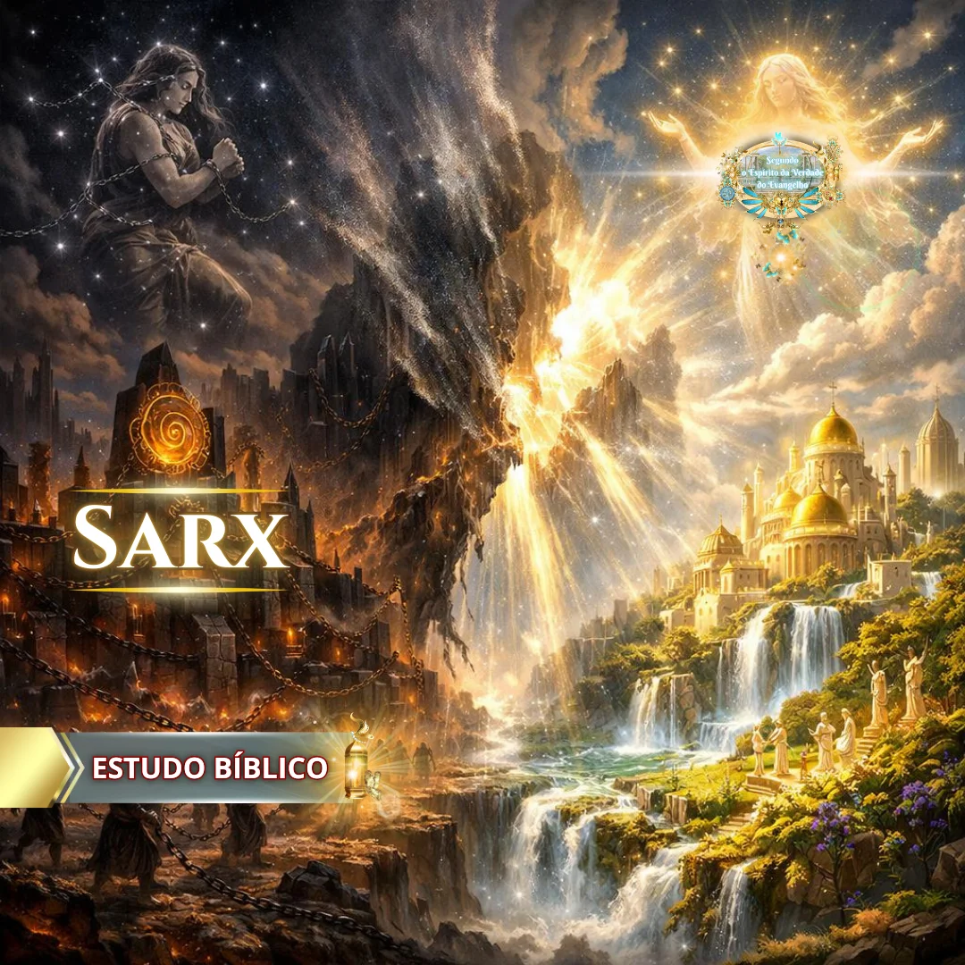 Estudo bíblico sobre sarx mostrando o contraste entre a escravidão da carne e a liberdade Segundo o Espírito da Verdade do Evangelho