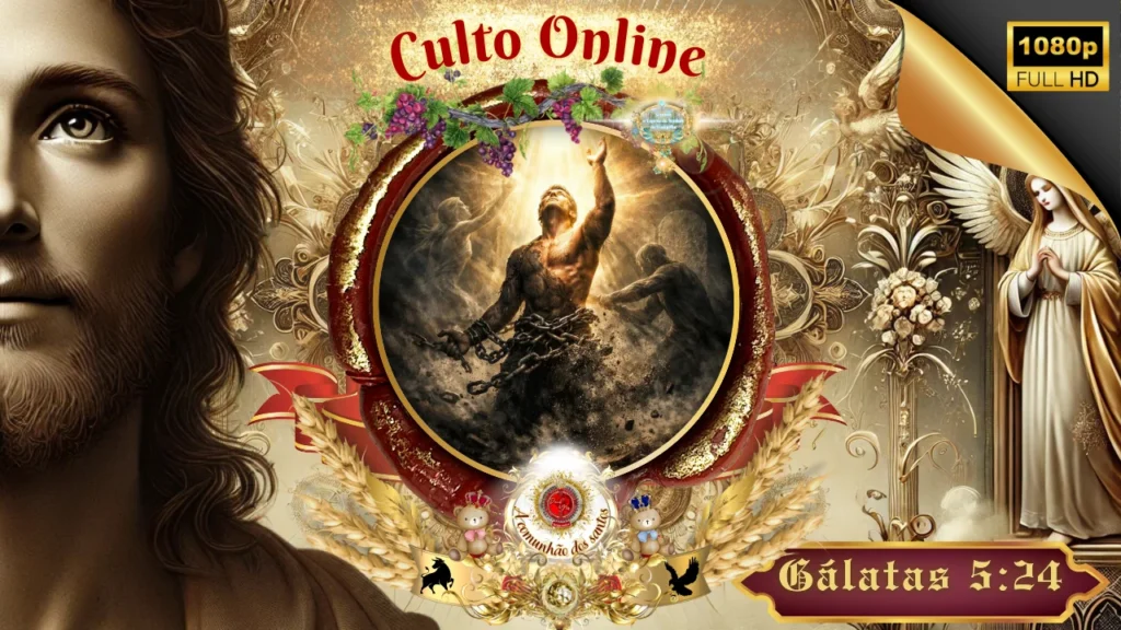 Culto online Gálatas 5:24 sobre crucificação da carne e libertação pelo Espírito Santo – estudo bíblico Deus e Nós Igreja Online